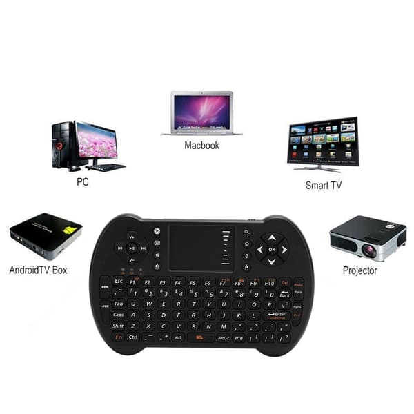 VIBONTON S501 Mini Trådløst Tastatur Sort USB 2.4GHz til Tablets TV Laptops 15 Meter