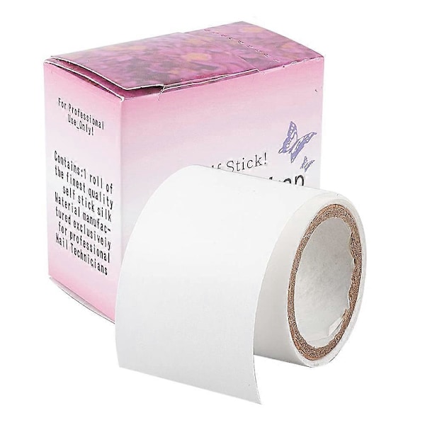 Nagelreparationsrulle med Glasfiber och Lim, Självhäftande, Starkt Skydd, Förstärkning, Vit Förlängningssticker för Trasiga Naglar, Manikyr, Be
