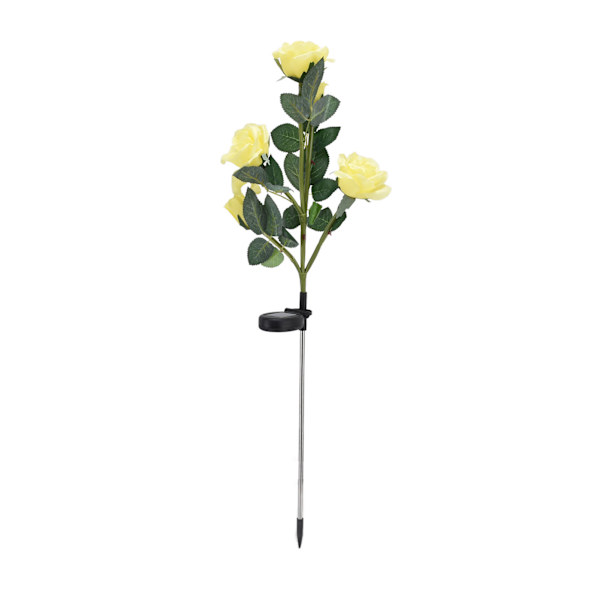 Solcellepanel med solblomster, intelligent lysstyring, vanntett funksjon, solcelleblomsterlys, gult