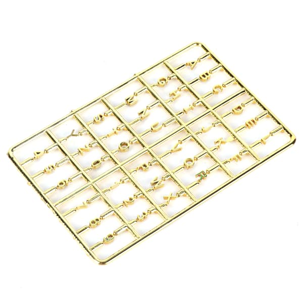Dockhus Bokstäver Siffror Set 1/12 DIY Miniatyr Ytterdörr Möbeltillbehör Guld