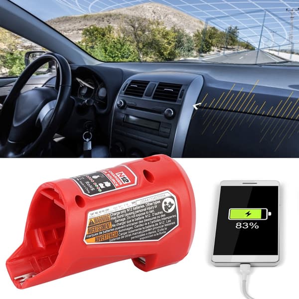 Bærbar USB-batterilader og strømkilde som passer til Milwaukee 48-59-1201 M12
