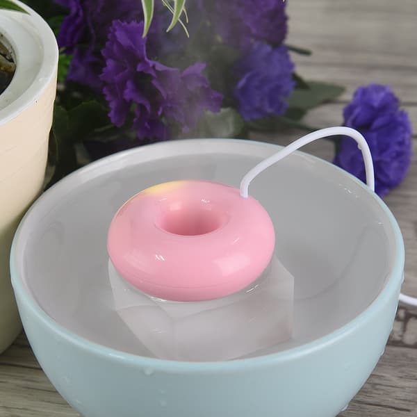 Bærbar Mini Donut-formet USB-forstøvningssprayluftfugter til hjemmekontor bil lyserød