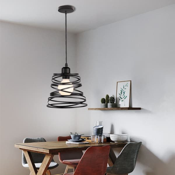 Retro Metalbur Pendel E27 Loftslampe, Sort Industriel Retro Pendel