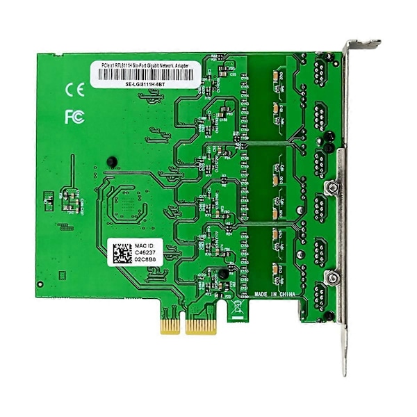 Gigabit Ethernet Netværkskort LAN-kort 6 Port PCIe X1 Netværksadapter
