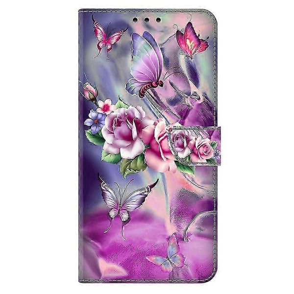 For Motorola Edge 60 Pro 5G Case 3D Pattern PU Leather Wallet Case with Stand Butterflies Flowers