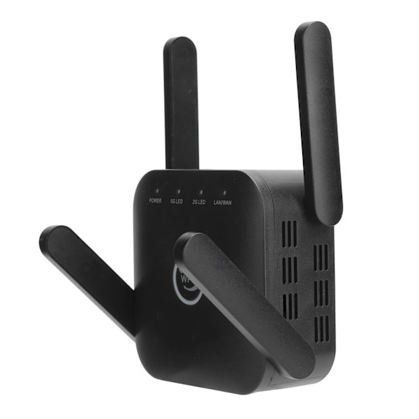 Trådlös Wifi Repeater Signalförstärkare Räckviddsförlängare Datortillbehör AC 110-240V Svart EU-kontakt