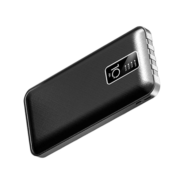 Powerbank 10000mAh kapacitet Ultratunn digital display skärm bärbar laddare för telefon surfplatta svart