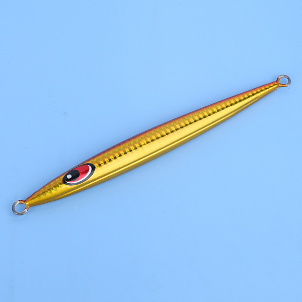 HONOREAL Metal Jig Deep Sea Boat Fishing Fast Sinkers Fish Simulate Jigging Luminous Lure Bait Accessory (L002 (punainen selkä kultainen runko) 17cm160g)