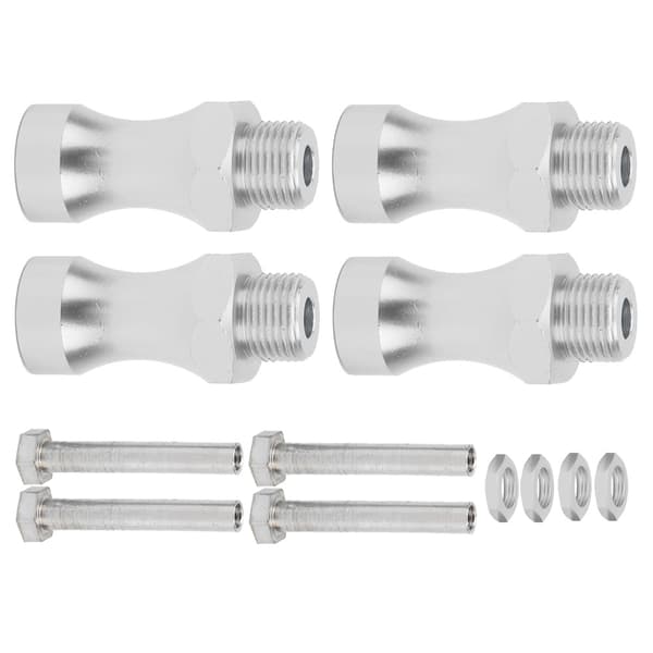 12 stk 1/10 til 1/8 RC Modellbil Deler Aluminiumslegering 12mm Til 17mm Hjulnavadapterkobling Sølv
