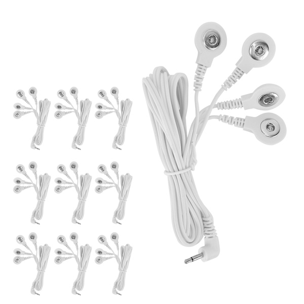 10 stk. DC 2,5 mm 4-knaps elektrodestikledning til digital TENS-massageapparat