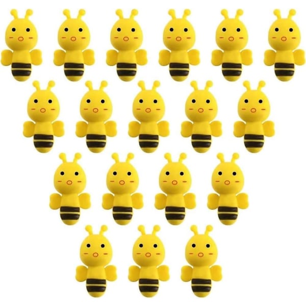 Animal Eraser Set med 30 stk. - Mini Cute Bee Eraser Series - Ideel til børn, skole, studerende, festgaver og papirvarer