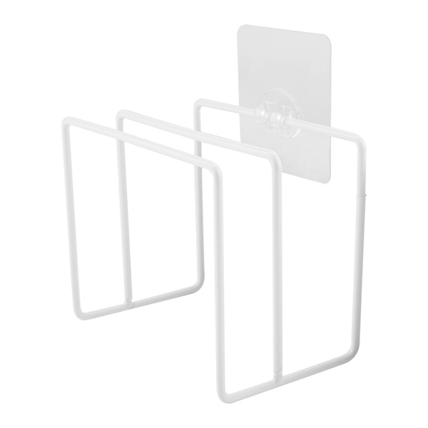 Väggmonterad självhäftande lock skärbräda rack hållare kök arrangör (vit)
