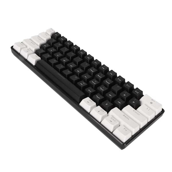 61-tasters mekanisk tastatur Blå switch Kablet RGB Gaming Mekanisk tastatur med cool lyseffekt til kontorstudie Hvid og sort