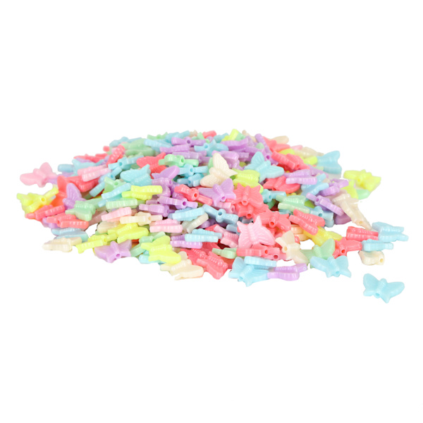 300 stk sommerfuglperler i plast – Tilbehør til smykker, håndverk og hobby for barn