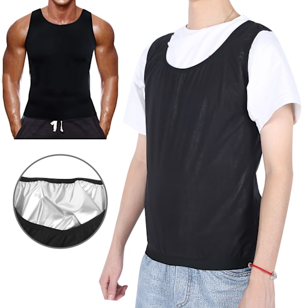 Män Sweat Vest Utomhussport Body Shaping Thermo Slimming Shapewear Väst för Male4XL/5XL