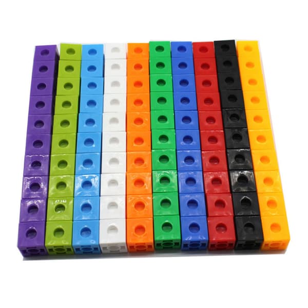 100 st 10 färger barn Multi Linking Counting Cubes Snap Blocks Barn Tidig Utbildning Byggklossar Leksaker