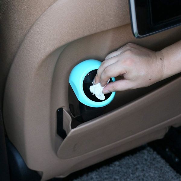 Mini-auton roskakori - Kompakti muovinen jäteastia auton sisätiloihin/toimistoon/kotiin (sininen, minikoko)