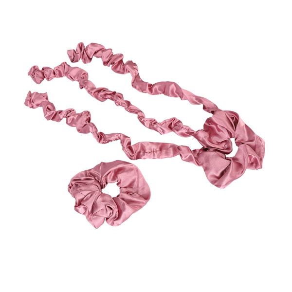 Lämpötön hiuskiharrin ja Scrunchie Heatless kiharrin päänauha nukkuvat hiusrullat muotoilutyökalu vaaleanpunainen