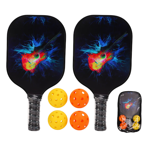 Pickleball-setti 2 mailaa 4 palloa 1 mailapussi lasikuitu PP ulkoilmaurheiluharjoitteluun