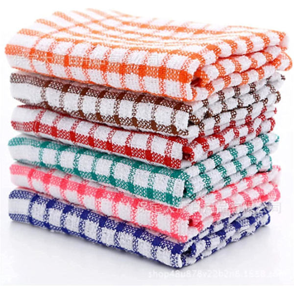 12-delad vintage frotté set med 10 krokar, bomull, snabbtorkande, maskintvättbar, disktvätt, handduk
