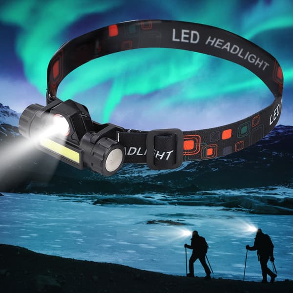 USB-lading Vanntett LED-hodelykt Lommelykt Hodelykt for sykling Camping Utendørs