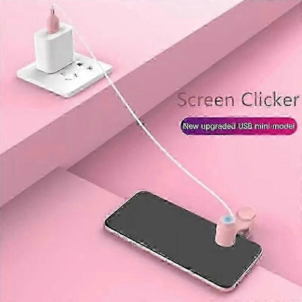 2024 Ny Auto Clicker for Smarttelefon, Justerbar Hastighet Fysisk Klikker hvit