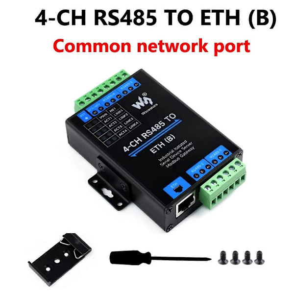 Industriel isoleret 4CH RS485 til ETH Ethernet-konverter
