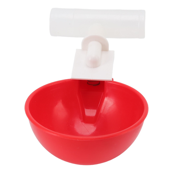 10 Set Kyckling Drickkopp Automatisk Vatten Drickare Stor Röd Plastskål för Anka Fågel Höna G1/2