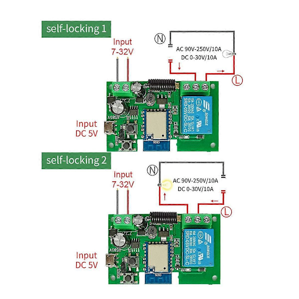 Tuya WIFI Smart Switch Controller Grind Garage Dörröppnare 1CH 7-32V