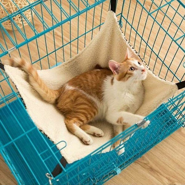 Kattbädd Katthängmatta, Mjuk Katt Hängande Säng med Justerbara Remmar och Metallkrok, Hängande Vagga, Fyra Säsonger, Tvättbar Kanin Katt Sovbädd 58*48c
