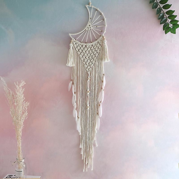 Stor handgjord Macrame Dream Catcher för väggupphängning i sovrummet