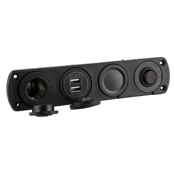 12V 4.2A 4-hulls bryterpanel sigarettennerlader 2 USB LED temperaturspenningsdisplay for båt bil lastebil