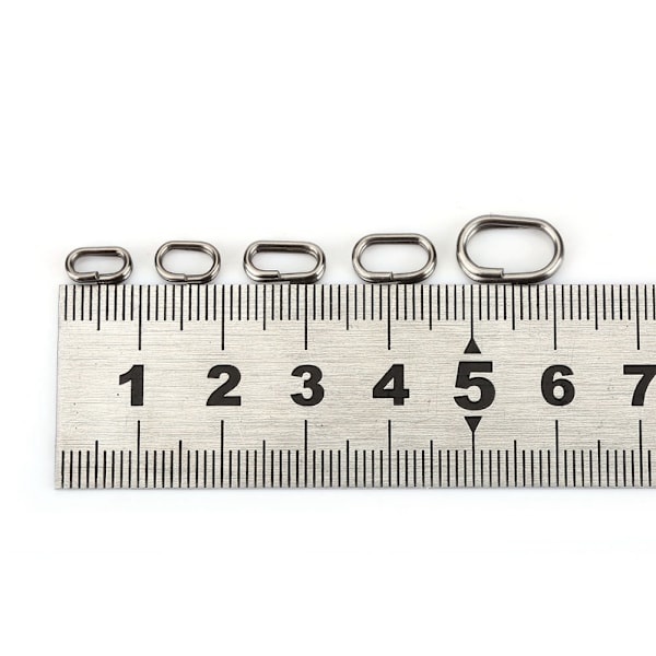 180 stk rustfritt stål splittringer swivel fiskeutstyr snap-kontakter sett