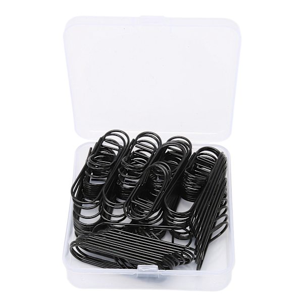 66 stk Metal Pen Clips til Student Skridsikring Rustforebyggende Papirclips Pen Holder til Notebooks Office School Sort