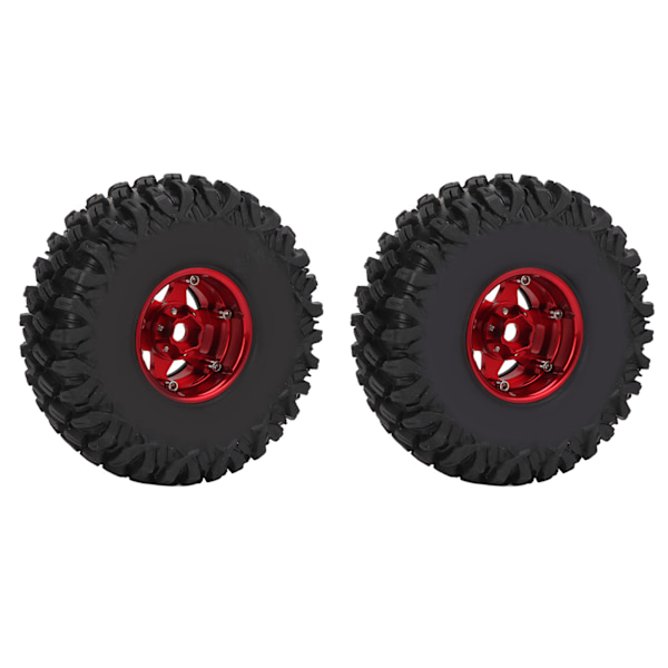 2 kpl/setti 1,9 tuuman 120 mm muoviset renkaat vanteine Axial SCX10 D90 F350 1/10 RC-autoon, punainen ja musta