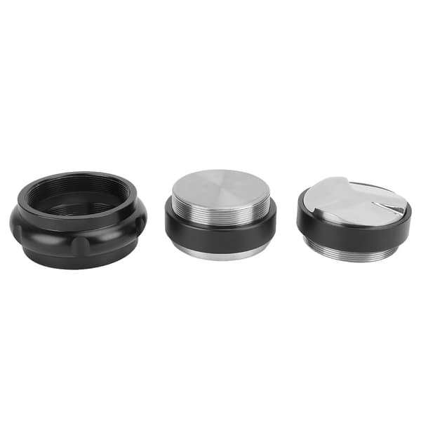 5,8 cm justerbar kaffetamper i rustfritt stål med dobbelthode, flat og 3 vinklede skråninger