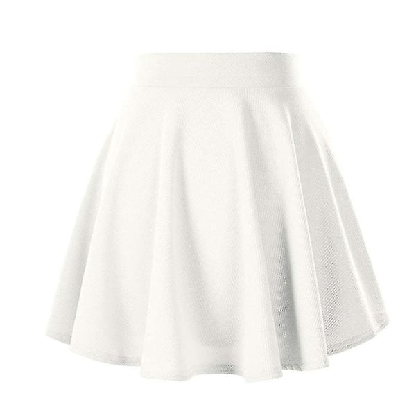 Flared Mini Skirt - Mångsidig och stretchig för sommaroutfits XL Vit