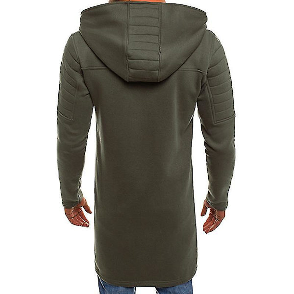 Enkel glidelås hette lang frakk for menn M Army Green