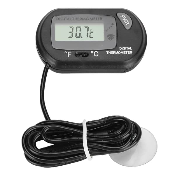 Digital LCD-sensor Akvarium Vanntemperaturkontroller Kablet Fisketanktilbehør Svart