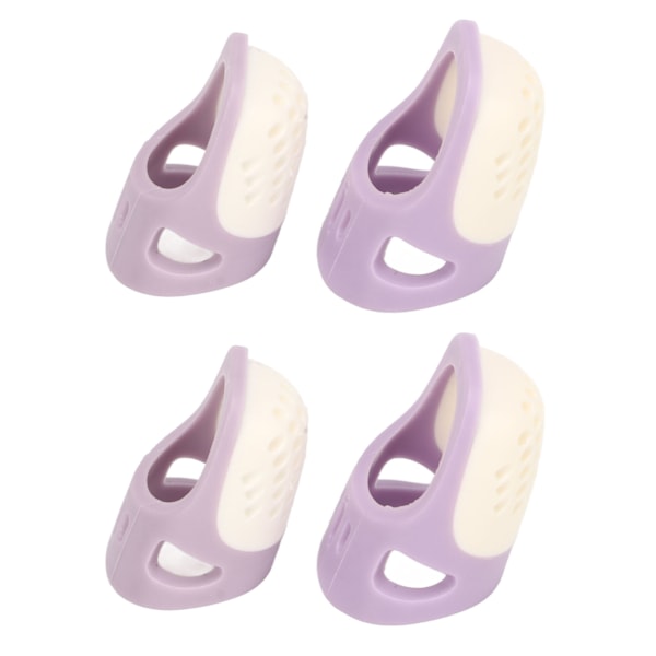 4 st silikonfingerborg lila mjuk elastisk fingerskydd fingertoppar skydd för korsstygnsbroderi