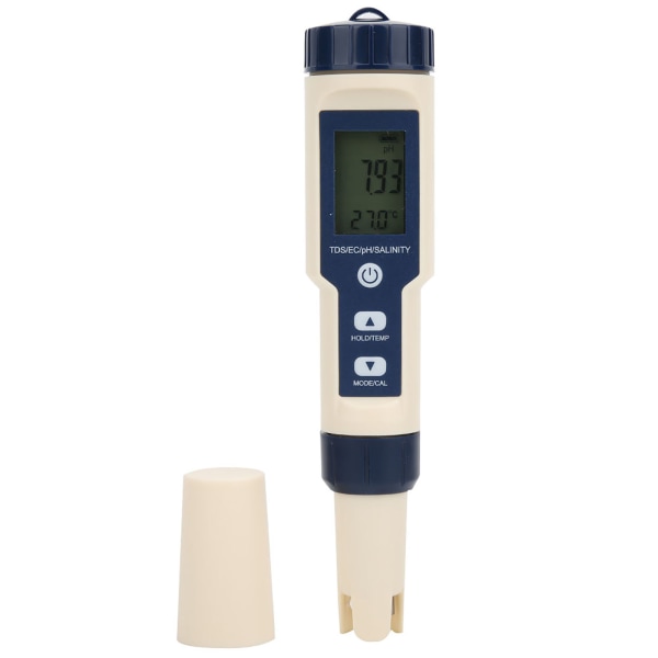 EZ-9909 5-i-1 funktionsmätare för vattenkvalitetstestning PH salthalt TDS EC-testare med bakgrundsbelysning