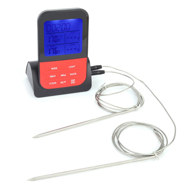 Digitalt display BBQ grill termometer kjøkken matlaging mat timing termometer