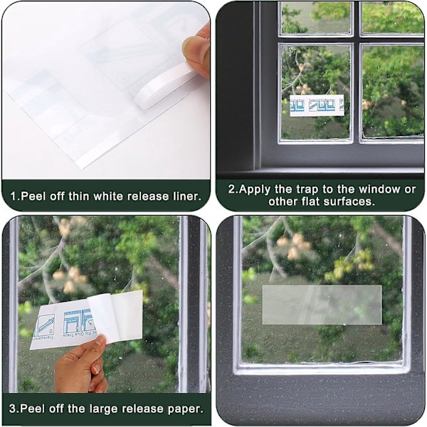 Window Flue Trap-klistremerker - effektiv innendørs fluekontrollløsning (20 stk)