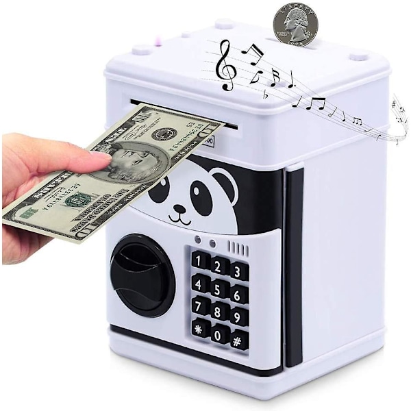 Mini ATM Spargris för Pojkar och Flickor - Säker Pengspåse med Lösenord och Automatisk Seddelfack