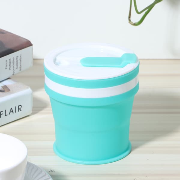 350 ml hopfällbar silikonmugg bärbar hopfällbar kaffemugg för resor utomhus