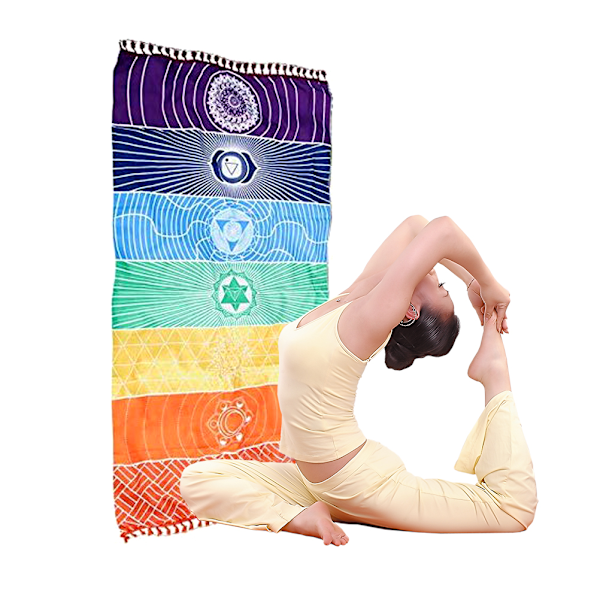 Regnbågsstrandhandduk Flerfärgad Turkisk badhandduk Färgglad Polyester Yogamatta
