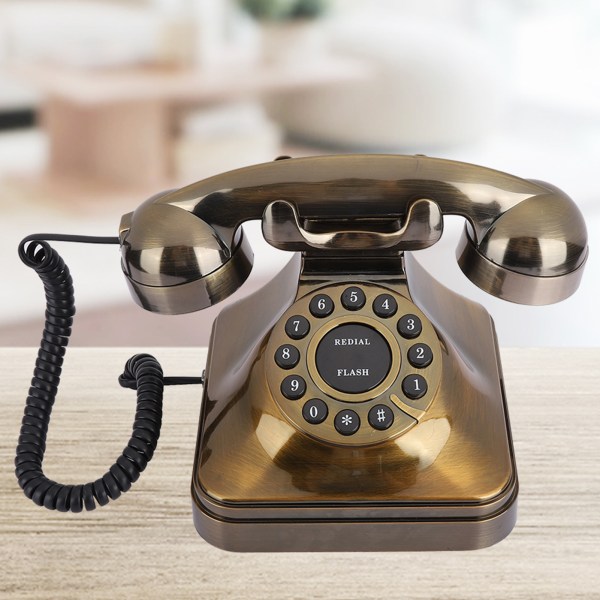 WX-3011# Antik bronsetelefon Vintage fasttelefon Desktop Caller Hjemmekontor
