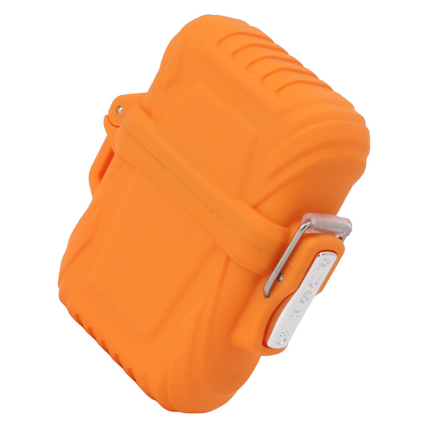 2 stk. lommelygte lighter etui IP56 vandtæt sikker bærbar lommelygte lighter cover til udendørs camping rejse orange