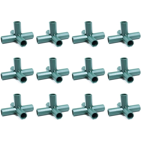 12 kpl PVC 5-tie 16 mm kestävät kasvihuoneen runkoliittimet