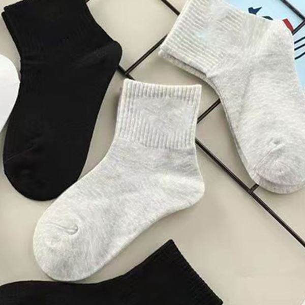 Baby Sport Socks Mid Tube Andas Barnstrumpor God Elasticitet Atletiska Strumpor för Småbarn Grå för 4-6 År Gamla